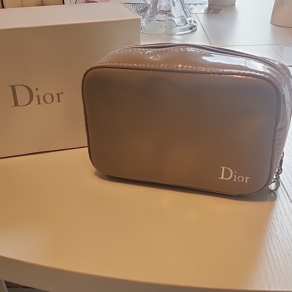 Dior Brand NEW Luxury Light Grey Cosmetic Bag